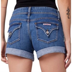 Hudson Jeans Croxley Denim Jean Shorts Distressed Rolled Pockets Women's Size 26